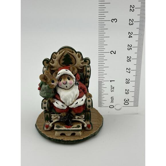 Wee Forest Folk " Christmas Wish" M-203 AP 1995 Santa's Lap Mouse Retired - Picture 7 of 8
